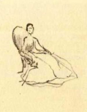 Taras Shevchenko. A woman in a chair. Pencil. 1846. (Тарас Шевченко. Жінка в кріслі. Олівець. 1846.)