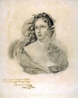 Taras Shevchenko. Female head. Paper, Italian pencil. 1830. (Тарас Шевченко. Жіноча голівка. Папір, італійський олівець.1830).