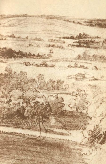 Taras Shevchenko. The Stinka Grove. Pencil. 1845 (Тарас Шевченко. Урочище Стінка. Олівець. 1845)