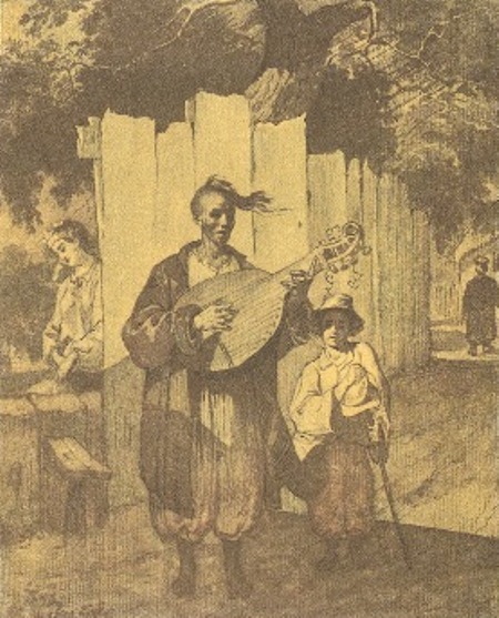 Taras Shevchenko. Blind. Sepia. 1843 (Тарас Шевченко. Сліпий. Сепія. 1843).