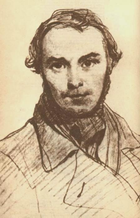 Taras Shevchenko. Self-Portrait. Pencil. 1845 (Тарас Шевченко. Автопортрет. Олівець. 1845).